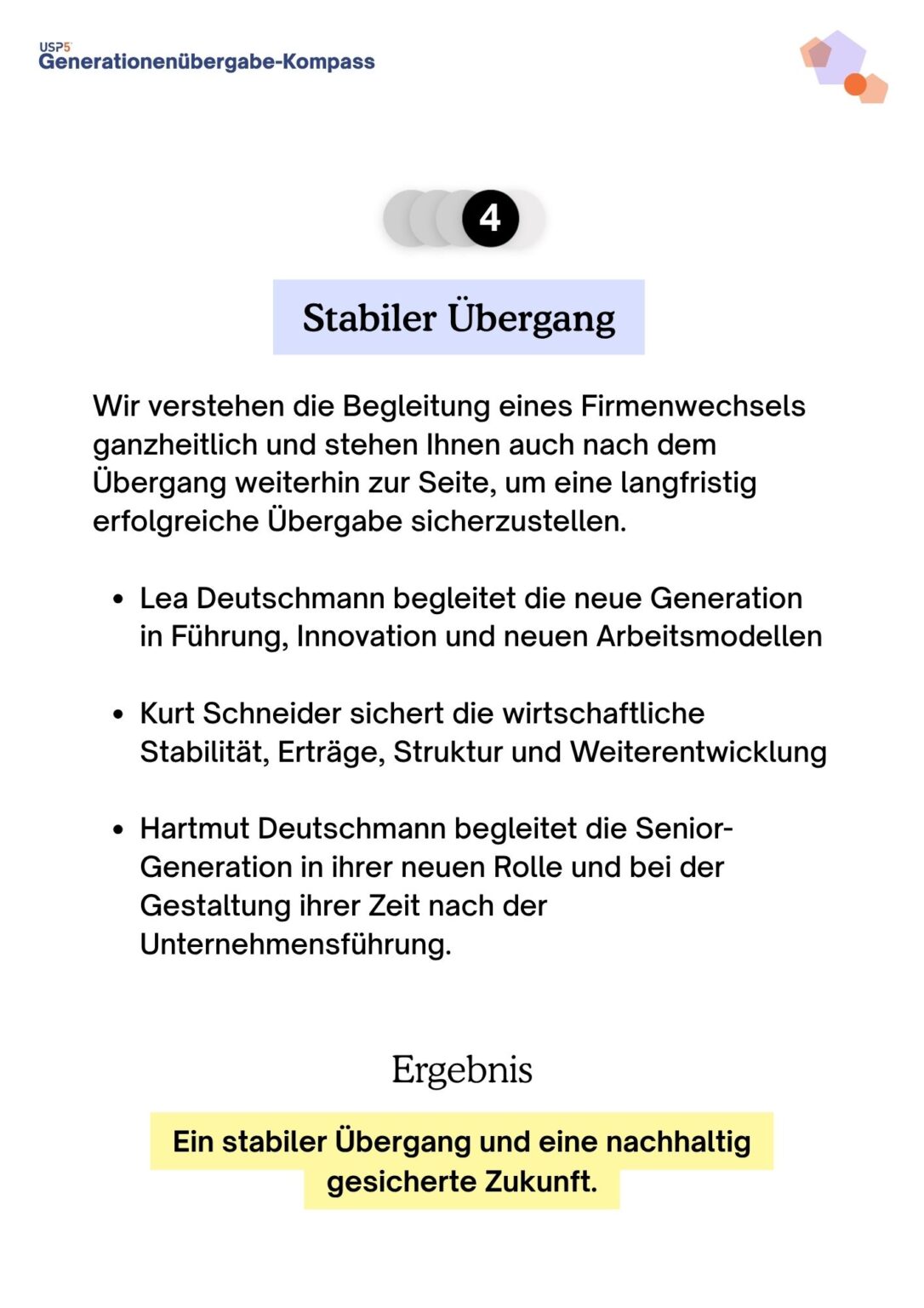 USP5 Generationenübergabe Kompass 5